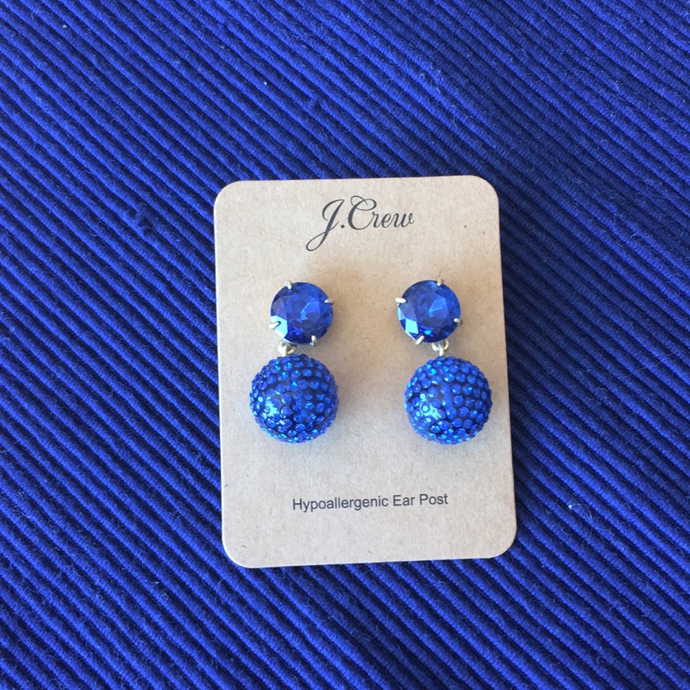 Brand new J Crew cobalt blue earrings